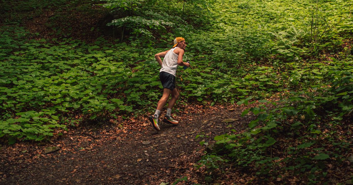 Debutant en trail running sur sentier forestier